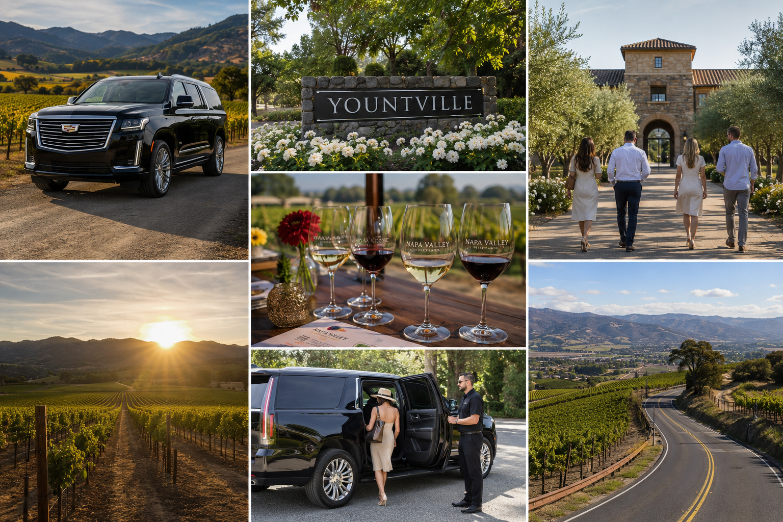 Luxury wine tour transportation in Napa Valley — private driver service by Ride Eaze