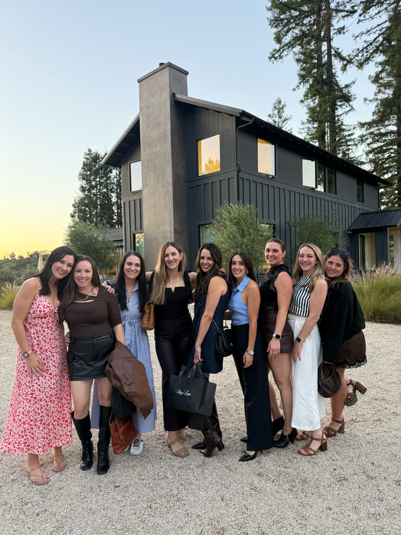 Smiling Ride Eaze customers after a memorable Napa Valley wine tasting day