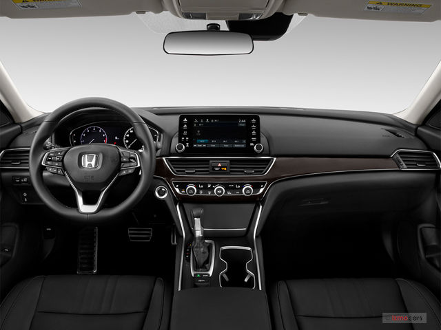 Honda Accord interior showing black dashboard with infotainment touchscreen and comfortable seats