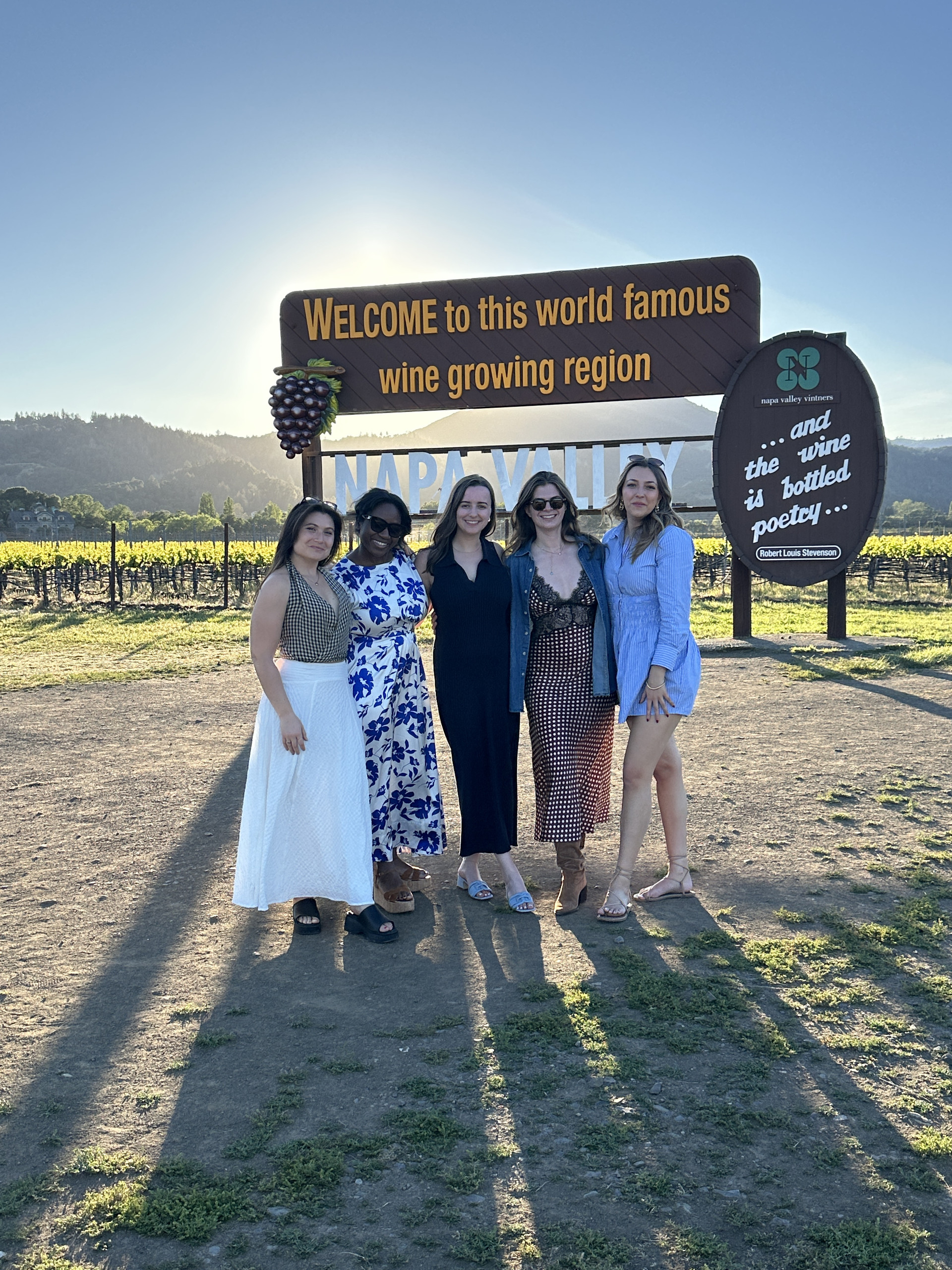 Happy customers enjoying a private wine tour in Napa Valley with Ride Eaze