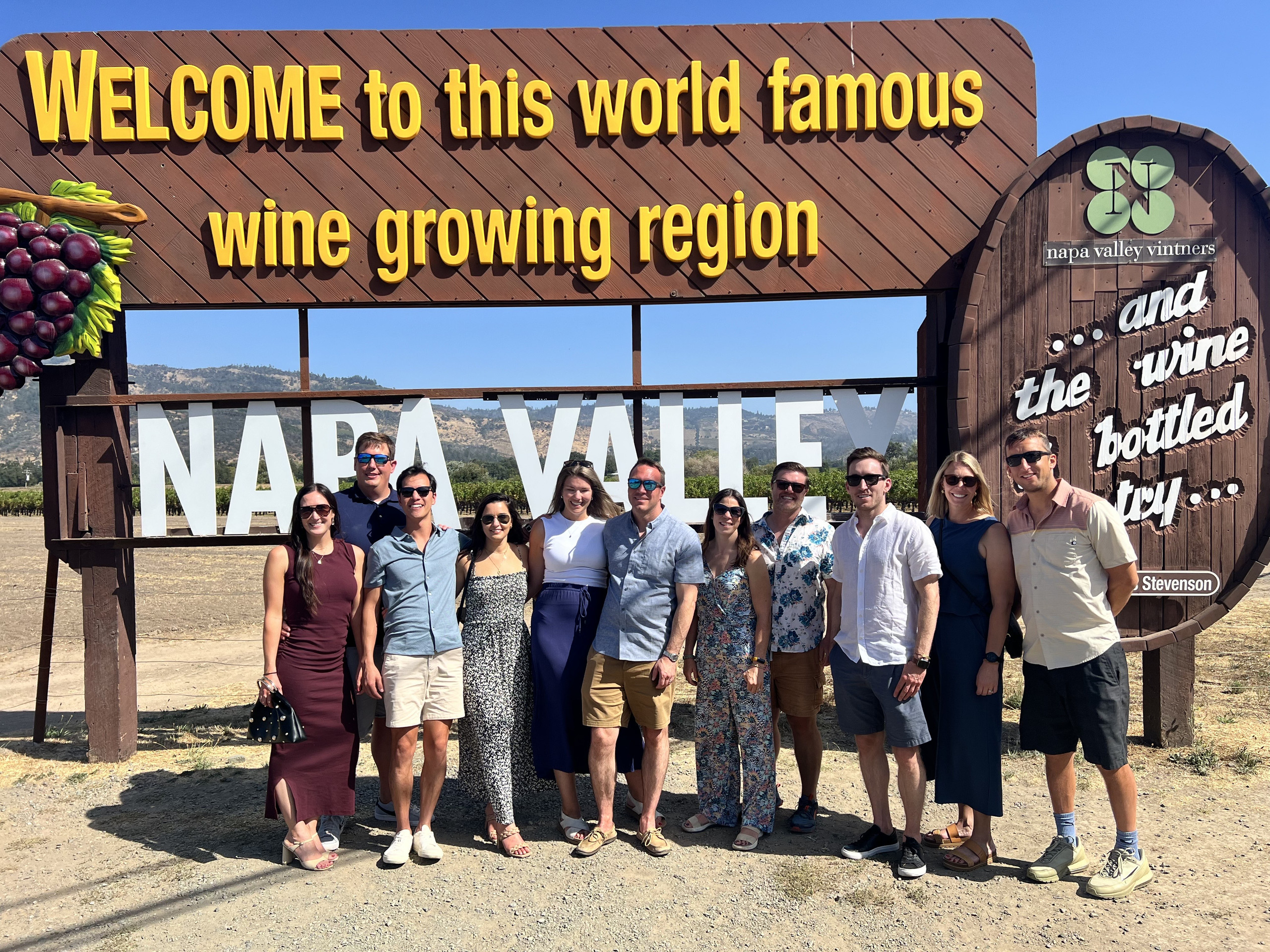 Guests celebrating a special occasion on a Napa Valley wine tour with Ride Eaze